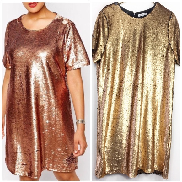 gold sequin shirt dress